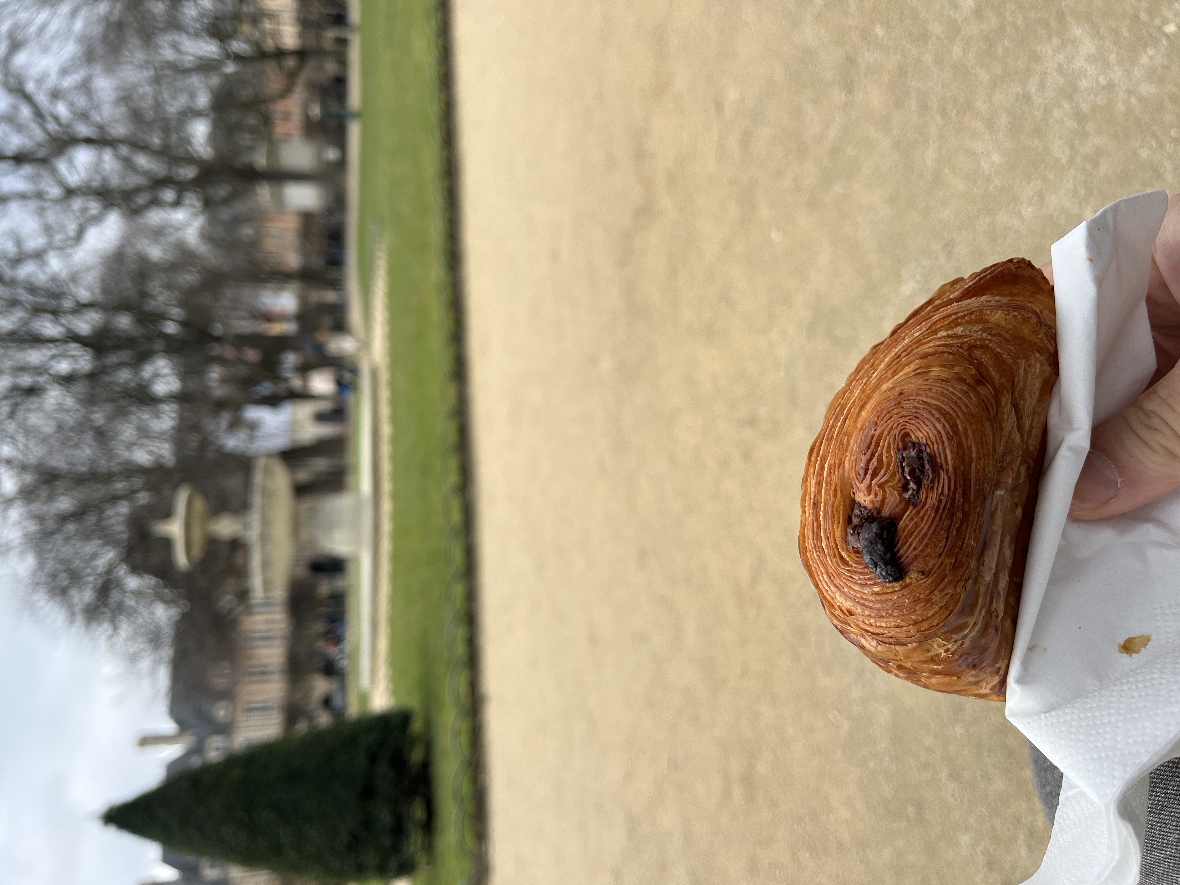 Pain au chocolate devoured on a recent trip to Paris